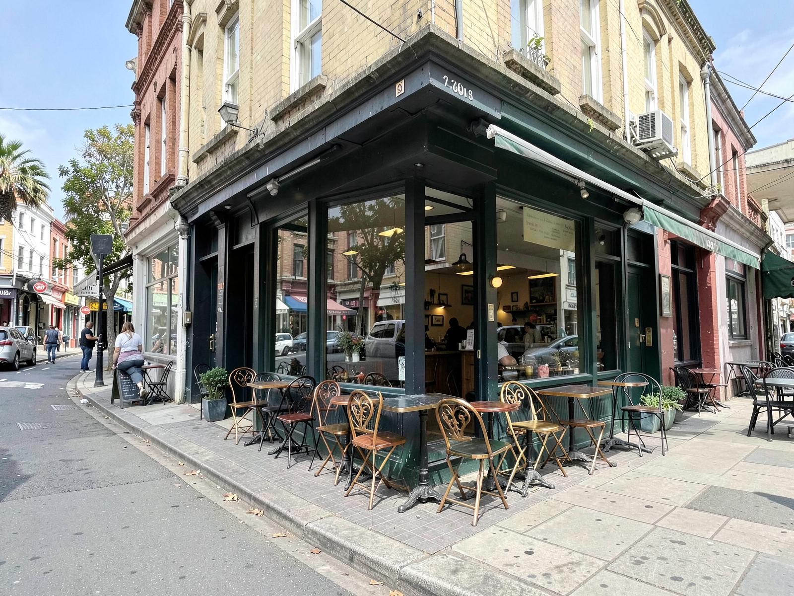 Corner shopfront with outdoor seating